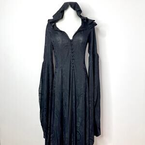 NWT Punk Rave Gothic Hooded Maxi Witch Whimsigoth Dress Steampunk Cosplay Cloak